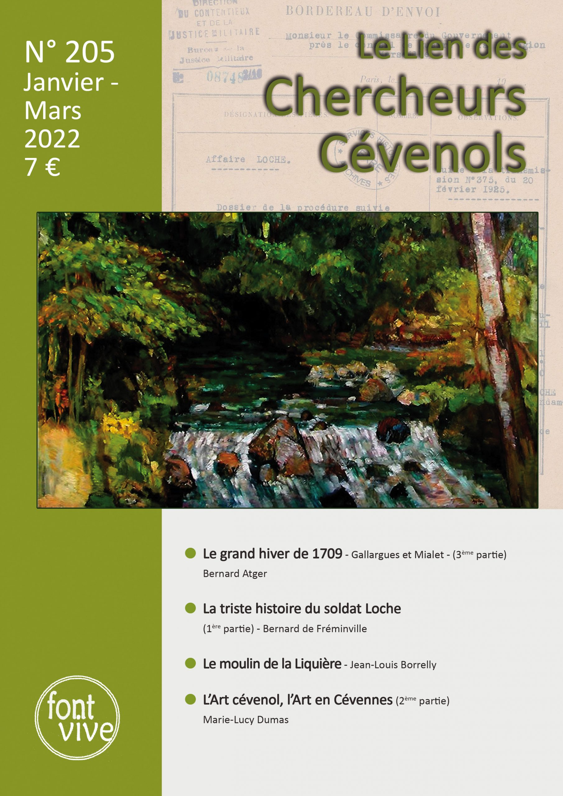 Le Lien des Chercheurs Cévenols, 205 - Janvier - mars 2022 - Bulletin n° 205